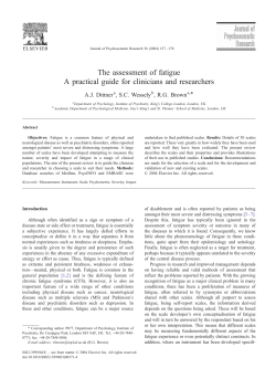 The assessment of fatigue A practical guide for clinicians and