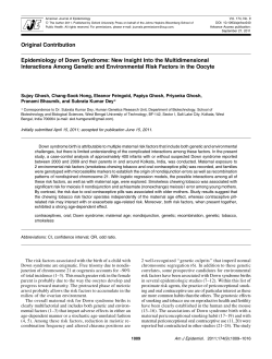 Epidemiology of Down Syndrome: New Insight Into the