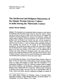 The Intellectual and Religious Dimensions ofthe