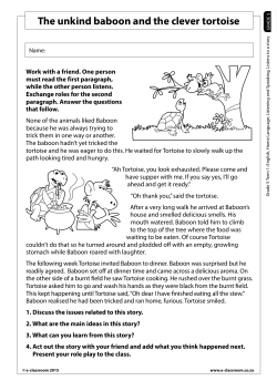 The unkind baboon and the clever tortoise - E