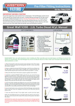 Pre-Filter Fitting Instructions