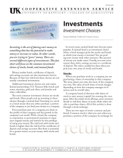 Investments - UK College of Agriculture