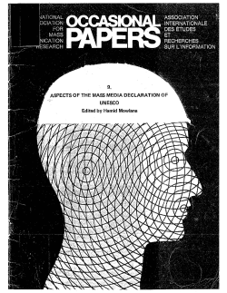 ASPECTS OF THE MASS MEDIA DECLARATION OF UNESCO