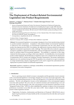 The Deployment of Product-Related Environmental Legislation into