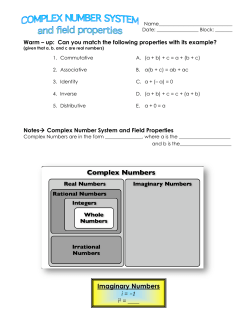 13 Complex Properties Notes
