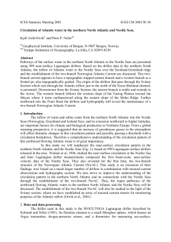 Circulation of Atlantic water in the northern North Atlantic and Nordic