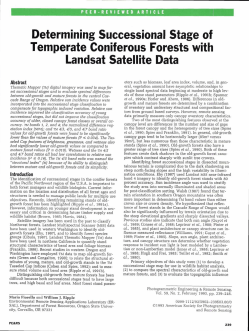 Determining Successional Stage of Temperate Coniferous Forests