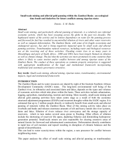 Small-scale mining and alluvial gold panning within the Zambezi