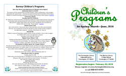 for Spring: March&mdash;June, 2016 Barney Children`s Programs