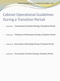 Cabinet Operational Guidelines During a Transition Period