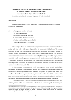 Constraints on Non-Adjacent Dependency
