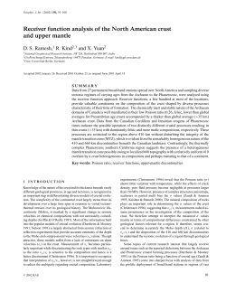 Receiver function analysis of the North American crust and upper