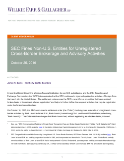 SEC Fines Non-U.S. Entities for Unregistered Cross