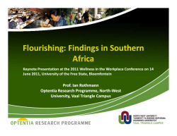 Flourishing - University of the Free State