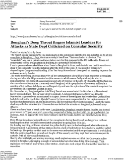 Benghazi`s Deep Throat fingers Islamist Leaders for Attacks as State