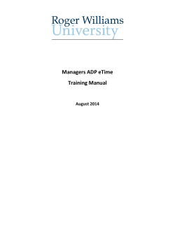 Managers ADP eTime Training Manual