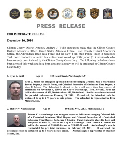 PRESS RELEASE - Clinton County, NY
