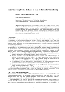 Experimenting from a distance in case of Rutherford - RCL