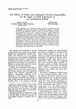 The Effects of Choice and Enhanced Personal Responsibility for the