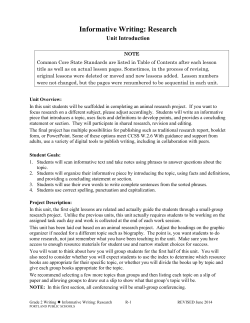 Gr 2 Animal Research Portland Schools