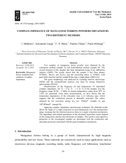 complex impedance of manganese ferrite powders