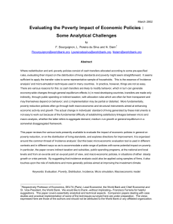 Evaluating the Poverty Impact of Economic Policies: Some