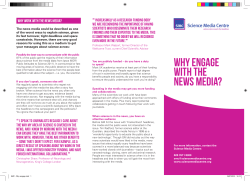SMC - Why engage.indd - Science Media Centre