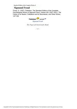 Psychoanalytic Electronic Publishing: Fetishism