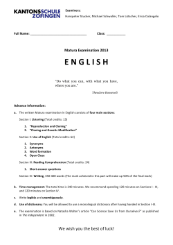 KSZO Matura written examination