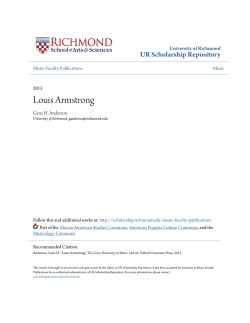 Louis Armstrong - UR Scholarship Repository