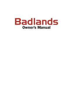 Owner`s Manual - Badlands Packs