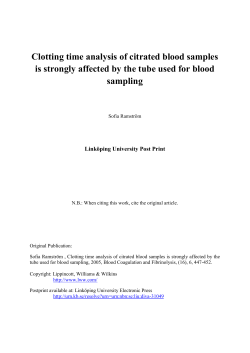 Clotting time analysis of citrated blood samples