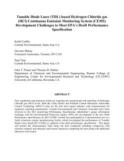 Tunable Diode Laser (TDL) based Hydrogen Chloride gas (HCl