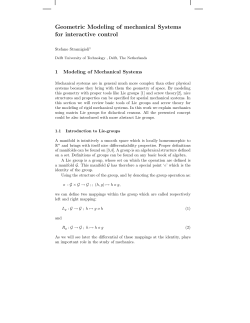 Geometric Modeling of mechanical Systems for interactive control