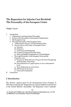 The Reparation for Injuries Case Revisited: The Personality of the