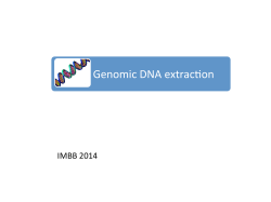 Genomic DNA extrac]on - ILRI Research Computing