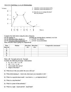 Ch 3: 3-3 Clarifying vt, at, dt Relationships Complete the table below