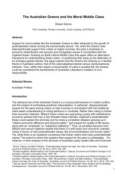 Simms, Robert : The Australian Greens and the Moral Middle Class