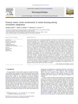 Primary motor cortex involvement in initial learning during