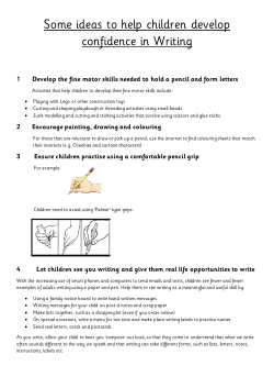 Some ideas to help children develop confidence in Writing