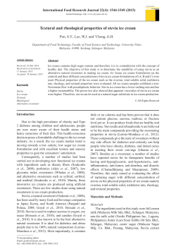 Textural and rheological properties of stevia ice cream
