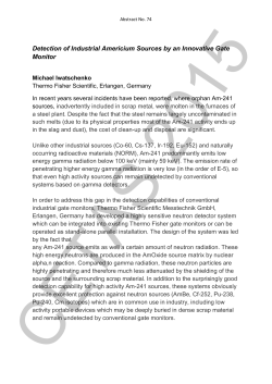 Detection of Industrial Americium Sources by an Innovative Gate