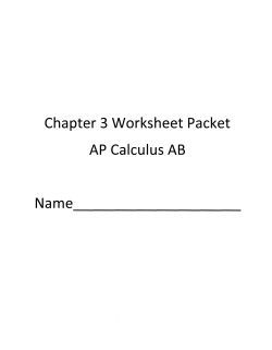 Chapter 3 Worksheet Packet AP Calculus AB Name