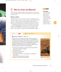 2.1 What Are Rocks and Minerals?