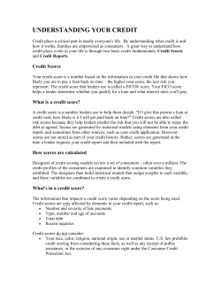UNDERSTANDING YOUR CREDIT