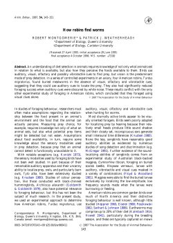 How robins find worms - University of Windsor
