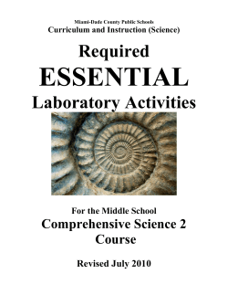 Grade7 Required Essential Labs 2010 Final - Science - Miami