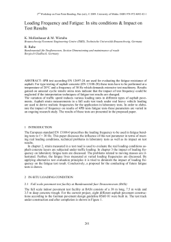 Loading Frequency and Fatigue: In situ conditions