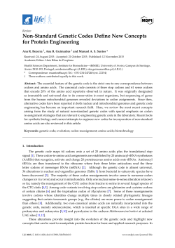 Non-Standard Genetic Codes Define New Concepts for Protein