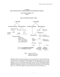 Samples of Phonological Development